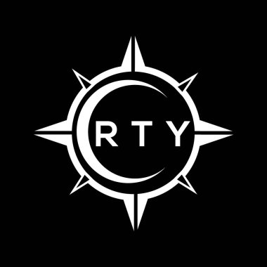 RTY soyut teknoloji çemberi logo tasarımını siyah arkaplan üzerine kuruyor. RTY yaratıcı harflerin baş harfleri harf logosu kavramı. RTY soyut teknoloji dairesi siyah arkaplan üzerine logo tasarımı ayarlıyor. RTY yaratıcı harflerin baş harfleri logo kavramı.
