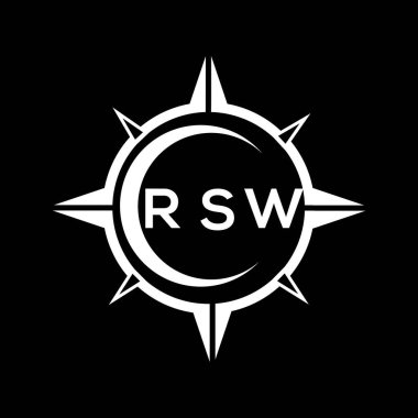 RSW soyut teknoloji çemberi logo tasarımını siyah arkaplan üzerine kuruyor. RSW yaratıcı harflerin baş harfleri logo kavramı. RSW soyut teknoloji dairesi siyah arkaplan üzerine logo tasarımı yapıyor. RSW yaratıcı harflerin baş harfleri logo kavramı.