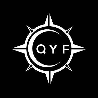 QYF soyut teknoloji çemberi logo tasarımını siyah arkaplan üzerine kuruyor. QYF yaratıcı harfler harf logosu kavramı. QYF soyut teknoloji dairesi siyah arkaplan üzerine logo tasarımı ayarlıyor. QYF yaratıcı harf logosu kavramı.