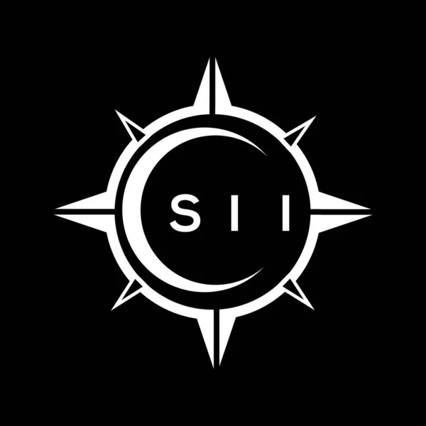 Sii Abstract Technology Circle Setting Logo Design Black Background Sii — Stock vektor