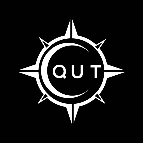Qut Abstrato Tecnologia Círculo Configuração Logotipo Design Fundo Preto Qut — Vetor de Stock