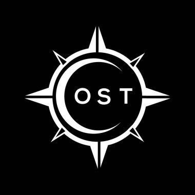 OST soyut teknoloji çemberi logo tasarımını siyah arkaplan üzerine kuruyor. OST yaratıcı harflerin baş harfleri harf logosu. OST soyut teknoloji dairesi siyah arkaplan üzerine logo tasarımı yapıyor. OST yaratıcı harfler harfi logosu.