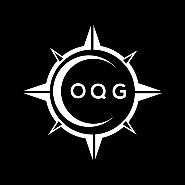 Oqg抽象技術サークルの背景にロゴデザインを設定します Oqgクリエイティブイニシャルレターロゴ — ストックベクタ