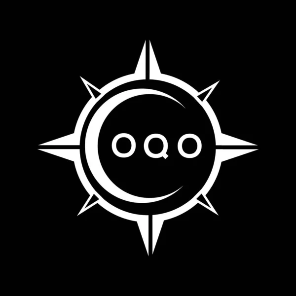 Oqo Abstract Technologie Cirkel Instelling Logo Ontwerp Zwarte Achtergrond Oqo — Stockvector