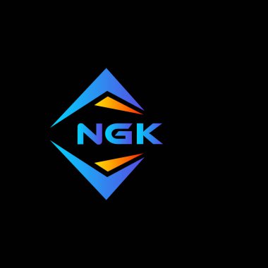 Siyah arka planda NGK soyut teknoloji logosu tasarımı. NGK yaratıcı harf logosu kavramı.