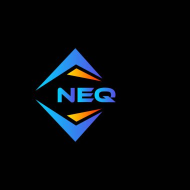 Siyah arka planda NEQ soyut teknoloji logosu tasarımı. NEQ yaratıcı harflerin baş harfleri logo kavramı.