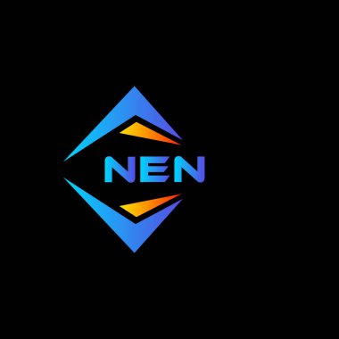 Siyah arka planda NEN soyut teknoloji logosu tasarımı. NEN yaratıcı harflerin baş harfleri logo kavramı.