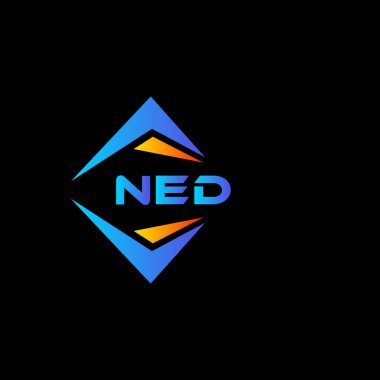 Siyah arka planda NED teknolojisi logo tasarımı. NED yaratıcı harf logosu kavramı.