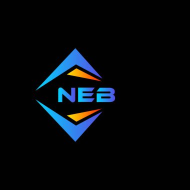 NEB soyut teknoloji logosu tasarımı Siyah arka planda. NEB yaratıcı harflerin baş harfleri logo kavramı.