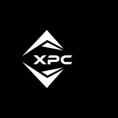 Siyah arka planda XPC soyut teknoloji logosu tasarımı. XPC yaratıcı harf logosu kavramı.