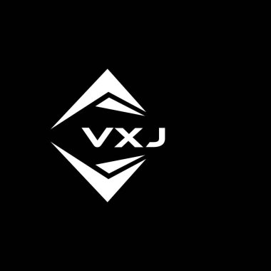 Siyah arka planda VXJ soyut teknoloji logosu tasarımı. VXJ yaratıcı harflerin baş harfleri logo kavramı.