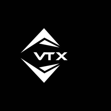 Siyah arka planda VTX soyut teknoloji logo tasarımı. VTX yaratıcı harflerin baş harfleri logo kavramı.