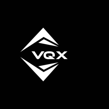 Siyah arka planda VQX soyut teknoloji logo tasarımı. VQX yaratıcı harflerin baş harfleri logo kavramı.
