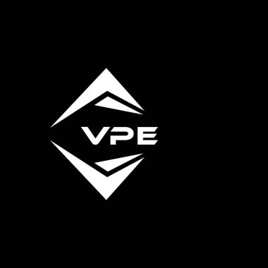 Siyah arka planda VPE soyut teknoloji logosu tasarımı. VPE yaratıcı harflerin baş harfleri logo kavramı.