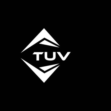 Beyaz arka planda TUV soyut teknoloji logosu tasarımı. TUV yaratıcı harf logosu kavramı.