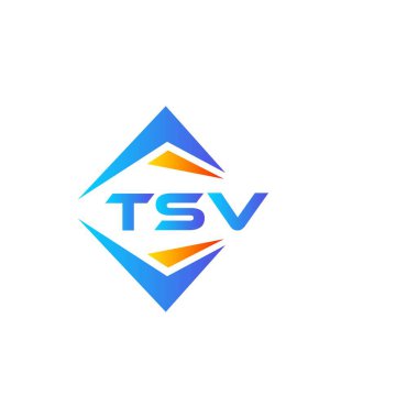 Beyaz arka planda TSV soyut teknoloji logosu tasarımı. TSV yaratıcı harflerin baş harfleri logo kavramı.