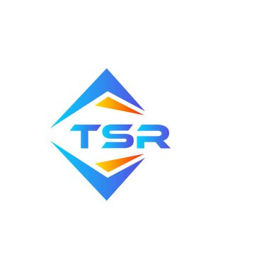 Beyaz arka planda TSR soyut teknoloji logosu tasarımı. TSR yaratıcı harflerin baş harfleri logo kavramı.