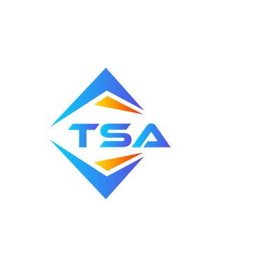 Beyaz arka planda TSA soyut teknoloji logosu tasarımı. TSA yaratıcı harflerin baş harfleri logo kavramı.