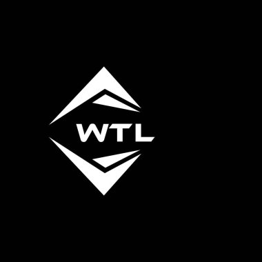 WTL soyut teknoloji logosu tasarımı Siyah arka planda. WTL yaratıcı harflerin baş harfleri logo kavramı.