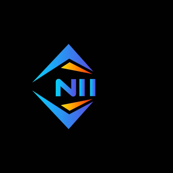 Diseño Logotipo Tecnología Abstracta Nii Sobre Fondo Negro Nii Iniciales — Archivo Imágenes Vectoriales
