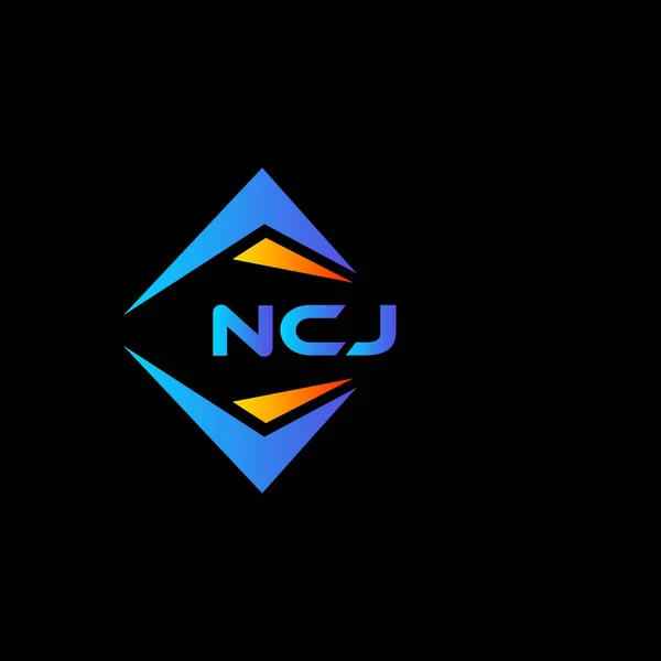 Ncj Abstract Technology Logo Design Black Background Ncj Creative Initials — Stock Vector