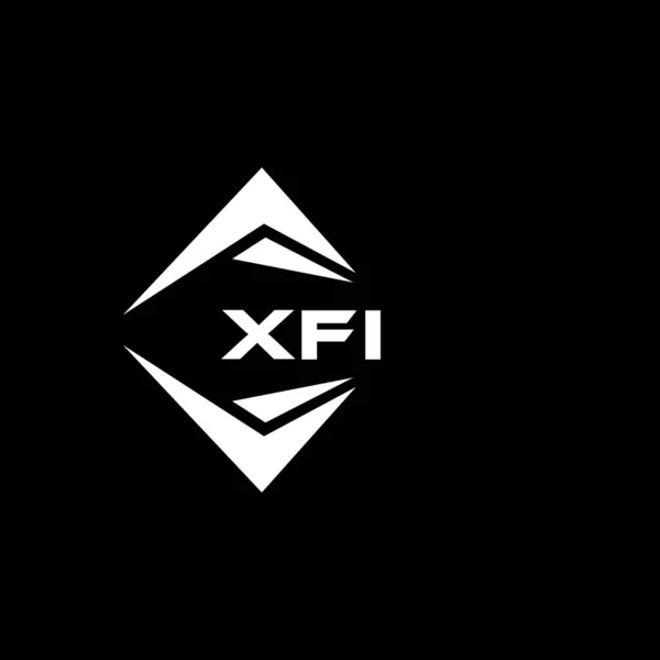Diseño Logotipo Tecnología Abstracta Xfi Sobre Fondo Negro Xfi Iniciales — Vector de stock