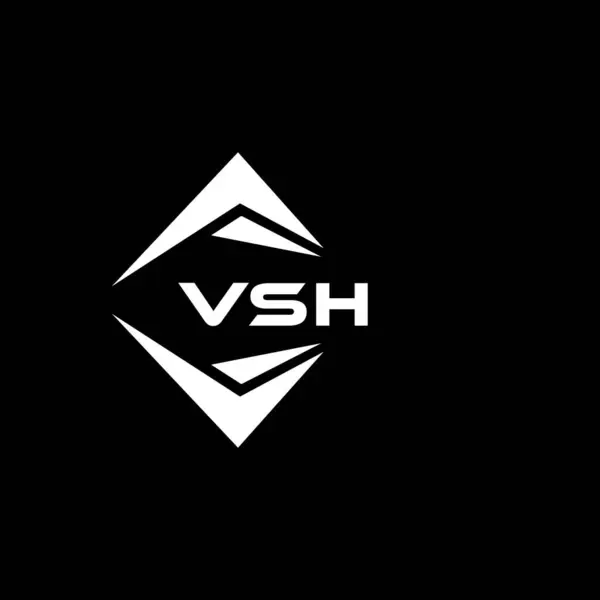 Projeto Abstrato Logotipo Tecnologia Vsh Fundo Preto Vsh Iniciais Criativas —  Vetores de Stock
