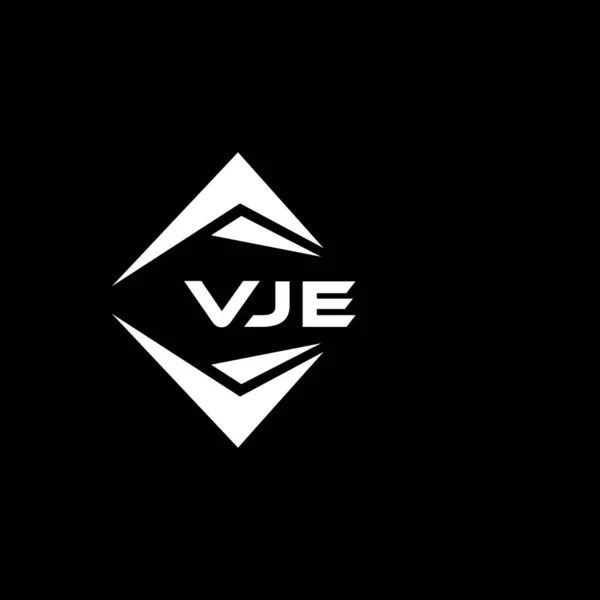 Diseño Logotipo Tecnología Abstracta Vje Sobre Fondo Negro Vje Iniciales — Vector de stock