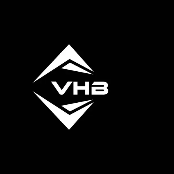 Projeto Abstrato Logotipo Tecnologia Vhb Fundo Preto Vhb Iniciais Criativas —  Vetores de Stock