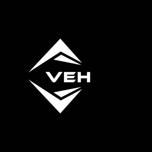 Veh Design Logotipo Tecnologia Abstrata Fundo Preto Veh Iniciais Criativas —  Vetores de Stock
