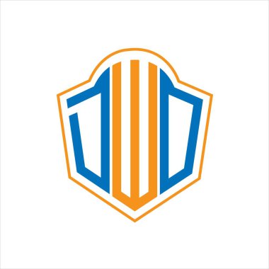 Beyaz arka planda DWO soyut monogram kalkan logosu tasarımı. DWO yaratıcı baş harfleri harf logosu. Beyaz arka planda DWO soyut monogram kalkan logosu tasarımı. DWO yaratıcı harfler harfi logosu.