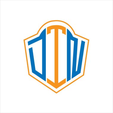 Beyaz arka planda DTN soyut monogram kalkan logosu tasarımı. DTN yaratıcı harflerin baş harfleri logosu.