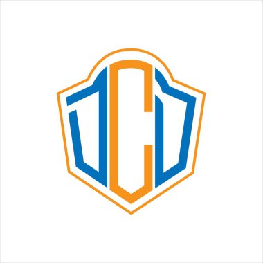 Beyaz arkaplanda DCD soyut monogram kalkan logosu tasarımı. DCD yaratıcı harfler harfi logosu.