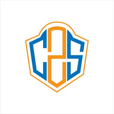 Beyaz arkaplanda CZS soyut monogram kalkan logosu tasarımı. CZS yaratıcı harf logosu.