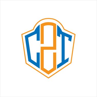Beyaz arkaplanda CZT soyut monogram kalkan logosu tasarımı. CZT yaratıcı harf logosu.