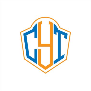 Beyaz arkaplanda CYT soyut monogram kalkan logosu tasarımı. CYT yaratıcı harf logosu.