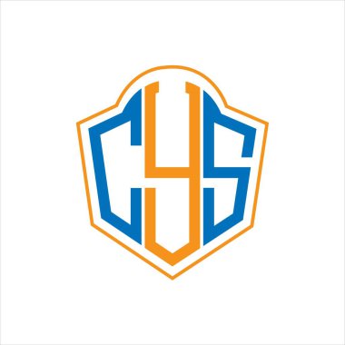 Beyaz arkaplanda CYS soyut monogram kalkan logosu tasarımı. CYS yaratıcı harf logosu.