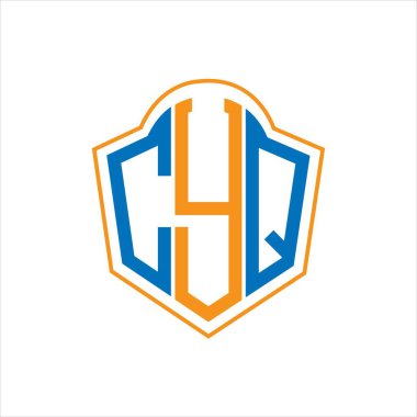 Beyaz arka planda CYQ soyut monogram kalkan logosu tasarımı. CYQ yaratıcı harflerin baş harfleri..