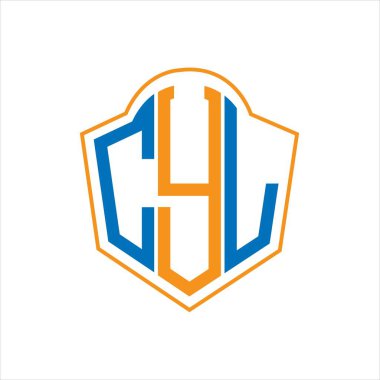 Beyaz arkaplanda CYL soyut monogram kalkan logosu tasarımı. CYL yaratıcı harflerin baş harfleri logosu.