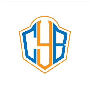 Beyaz arkaplanda CYB soyut monogram kalkan logosu tasarımı. CYB yaratıcı harflerin baş harfleri logo.