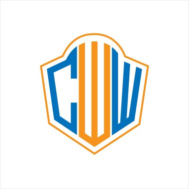 Beyaz arka planda CWW soyut monogram kalkan logosu tasarımı. CWW yaratıcı harflerin baş harfleri logosu.