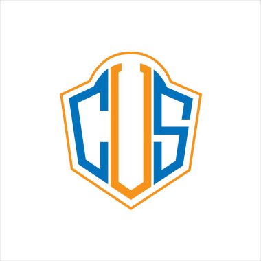 Beyaz arka planda CVS soyut monogram kalkan logosu tasarımı. CVS yaratıcı harf logosu.