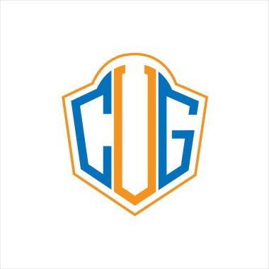 Beyaz arkaplanda CVG soyut monogram kalkan logosu tasarımı. Beyaz arkaplanda CVG soyut monogram kalkan logosu tasarımı. CVG yaratıcı harf harfleri logosu.
