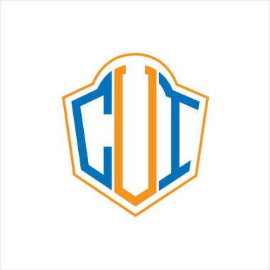 Beyaz arka planda CVI soyut monogram kalkan logosu tasarımı. CVI yaratıcı harf logosu.
