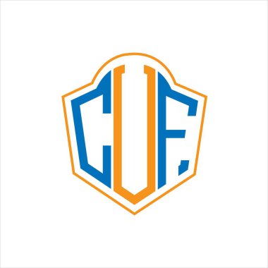 Beyaz arkaplanda CVF soyut monogram kalkan logosu tasarımı. Beyaz arkaplanda CVF soyut monogram kalkan logosu dizaynı. CVF yaratıcı harfler harfi logosu.