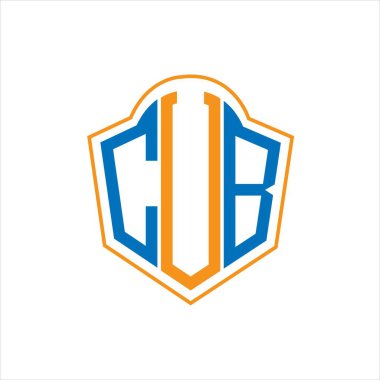 Beyaz arkaplanda CVB soyut monogram kalkan logosu tasarımı. CVB yaratıcı harflerin baş harfleri logosu.