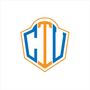 Beyaz arkaplanda CTV soyut monogram kalkan logosu tasarımı. CTV yaratıcı harf harfleri logosu.