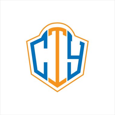 Beyaz arkaplanda CTY soyut monogram kalkan logosu tasarımı. CTY yaratıcı harfler harfi logosu.