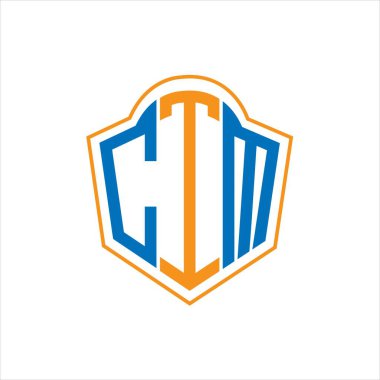 Beyaz arkaplanda CTM soyut monogram kalkan logosu tasarımı. CTM yaratıcı harf logosu.