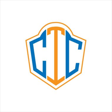 Beyaz arkaplanda CTC soyut monogram kalkan logosu tasarımı. CTC yaratıcı harf logosu.